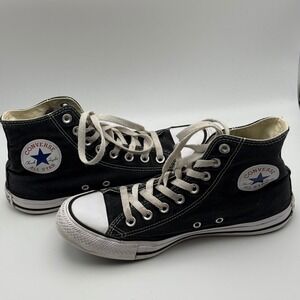 Converse Chuck Taylor All Star High Top Black Canvas Sneakers Mens 6.5 W 8.5